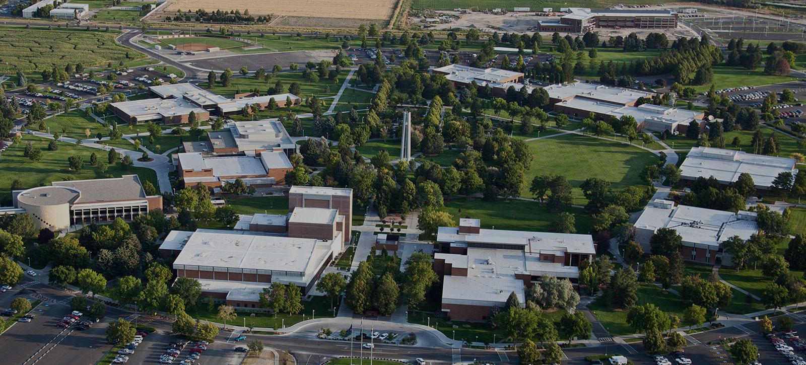 An aerial photograph of the College of Southern Idaho's campus