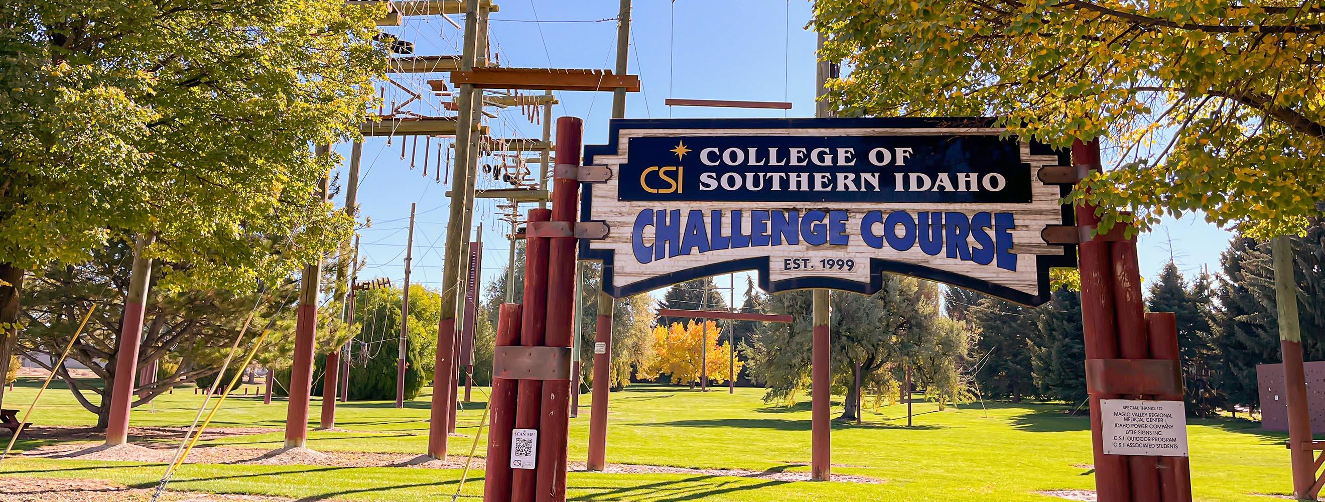 Outdoor Challenge Course Entrance Sign
